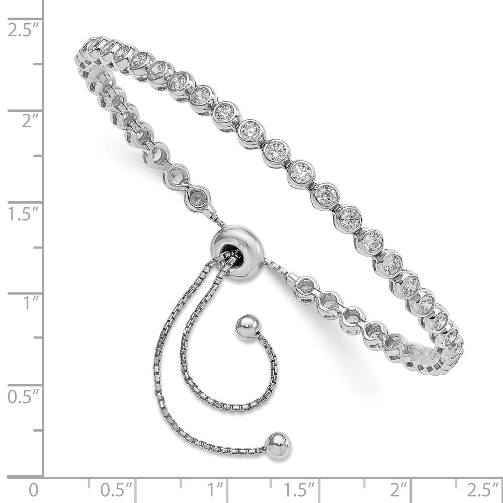 FJC Finejewelers 925 Sterling Silver 34 CZ Adjustable 5 to 8.75 inch Bracelet 3.18 mm