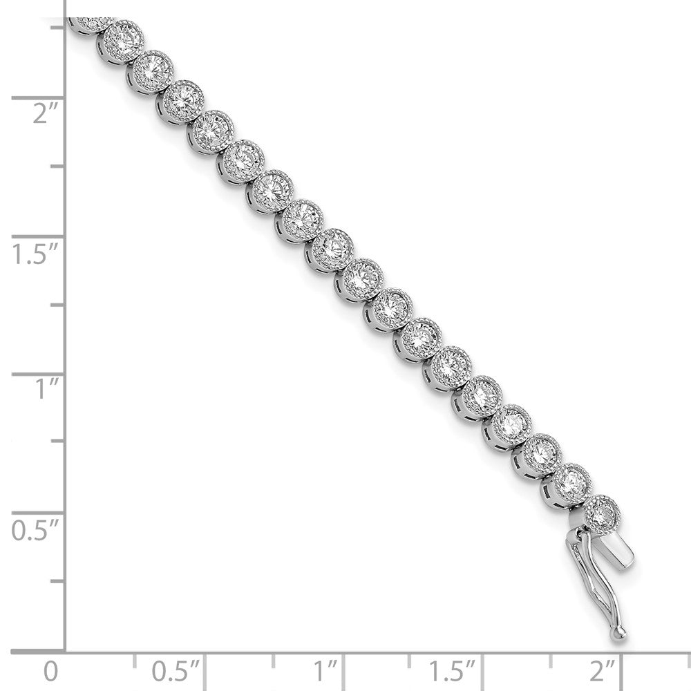 FJC Finejewelers 925 Sterling Silver CZ Rhodium Plated CZ Tennis Bracelet 7 Inches x 3.97 mm