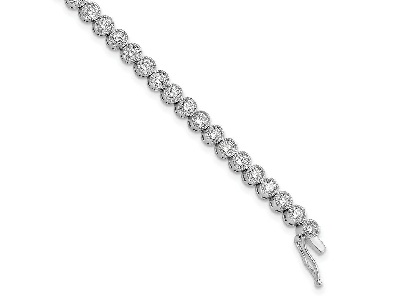 FJC Finejewelers 925 Sterling Silver CZ Rhodium Plated CZ Tennis Bracelet 7 Inches x 3.97 mm