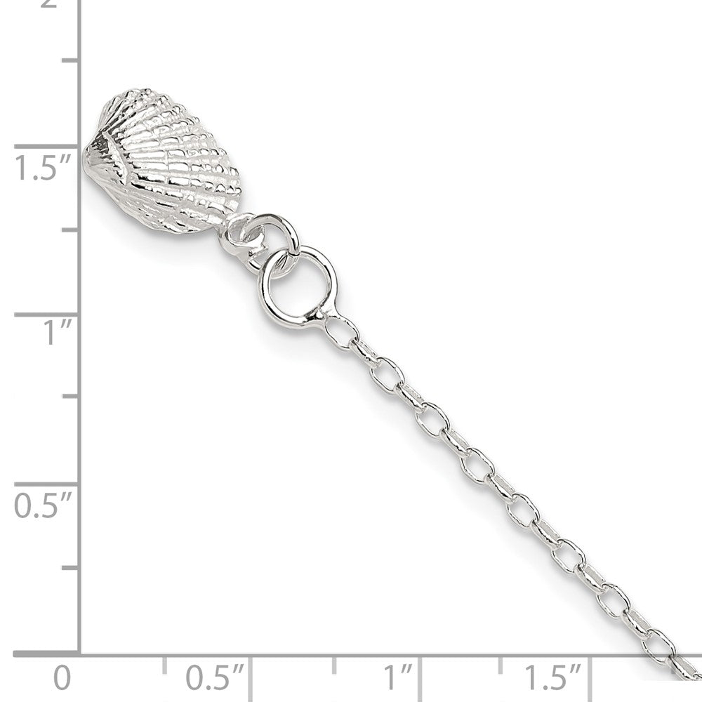 FJC Finejewelers 925 Sterling Silver Hand Made Rolo Shell Anklet 9 Inches x 12 mm