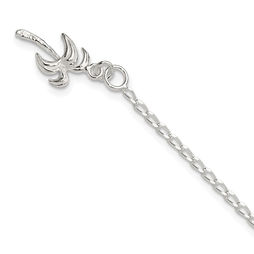 FJC Finejewelers 925 Sterling Silver Hand Made Link Palm Tree Anklet 9 Inches x 12 mm
