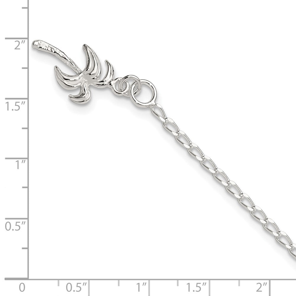 FJC Finejewelers 925 Sterling Silver Hand Made Link Palm Tree Anklet 9 Inches x 12 mm