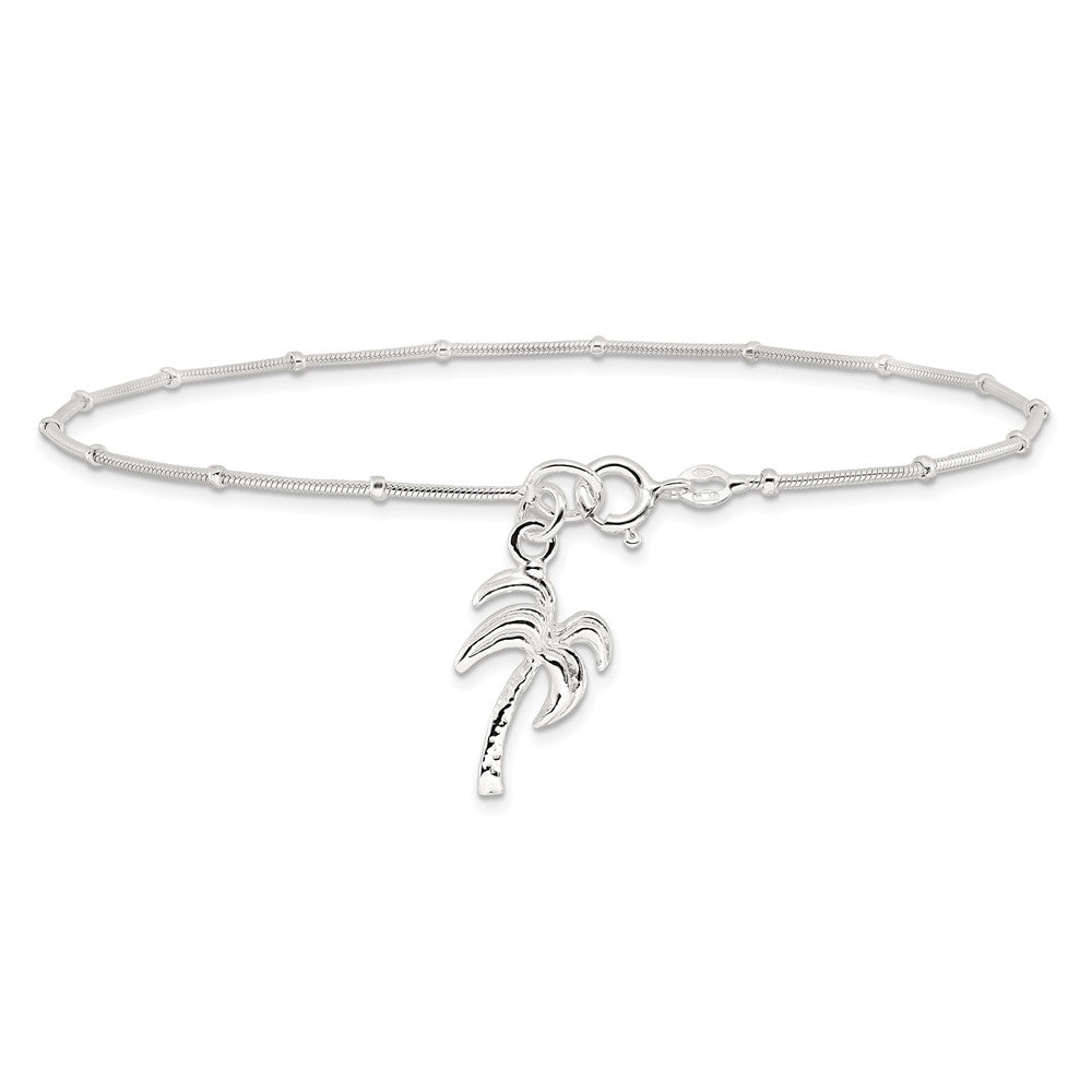 FJC Finejewelers 925 Sterling Silver Hand Made Other Chain Palm Tree Anklet 9 Inches x 12 mm