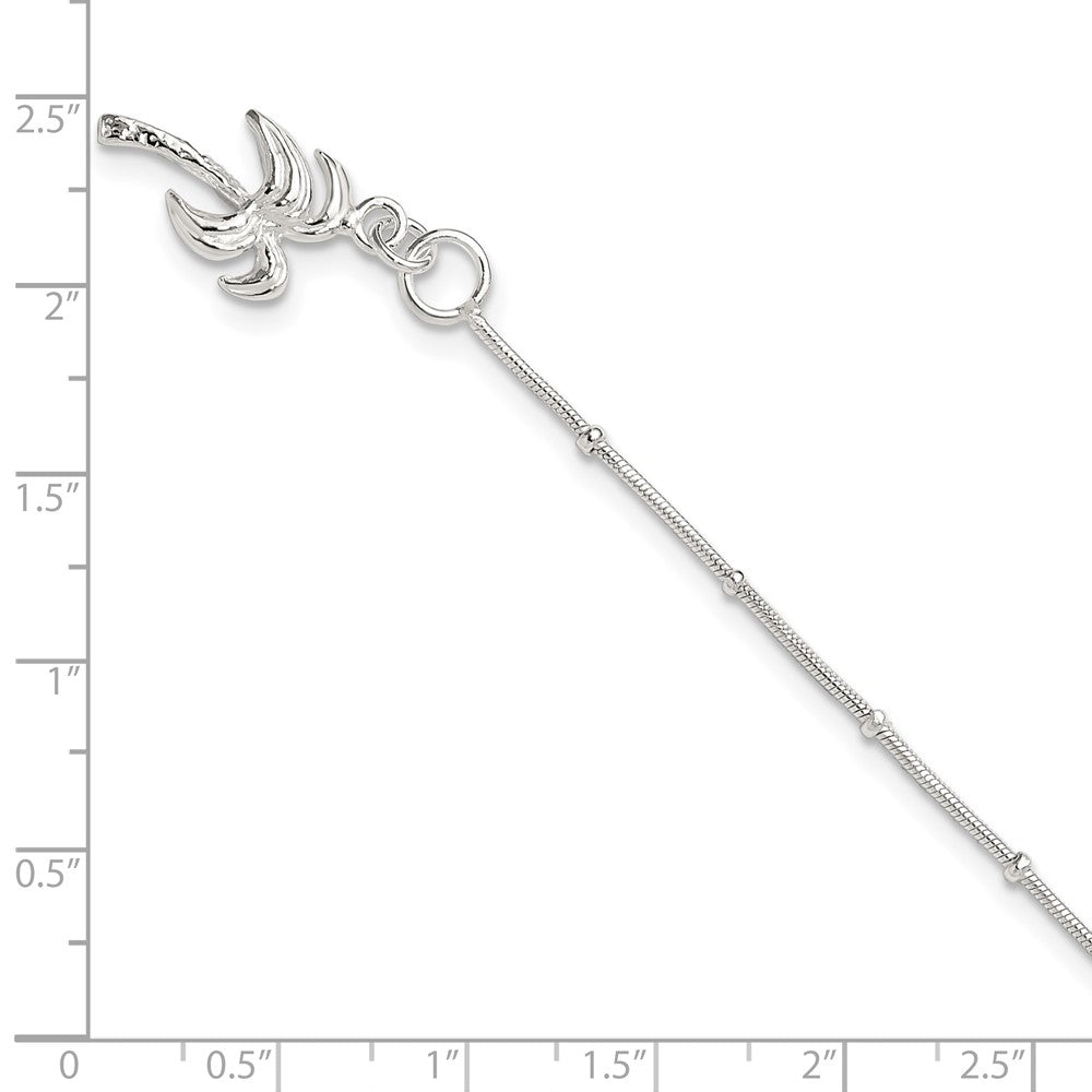 FJC Finejewelers 925 Sterling Silver Hand Made Other Chain Palm Tree Anklet 9 Inches x 12 mm