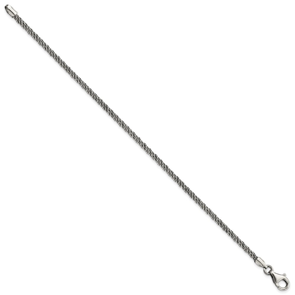 FJC Finejewelers 925 Sterling Silver Antiqued Polished Rope Bracelet 8 Inches x 3 mm