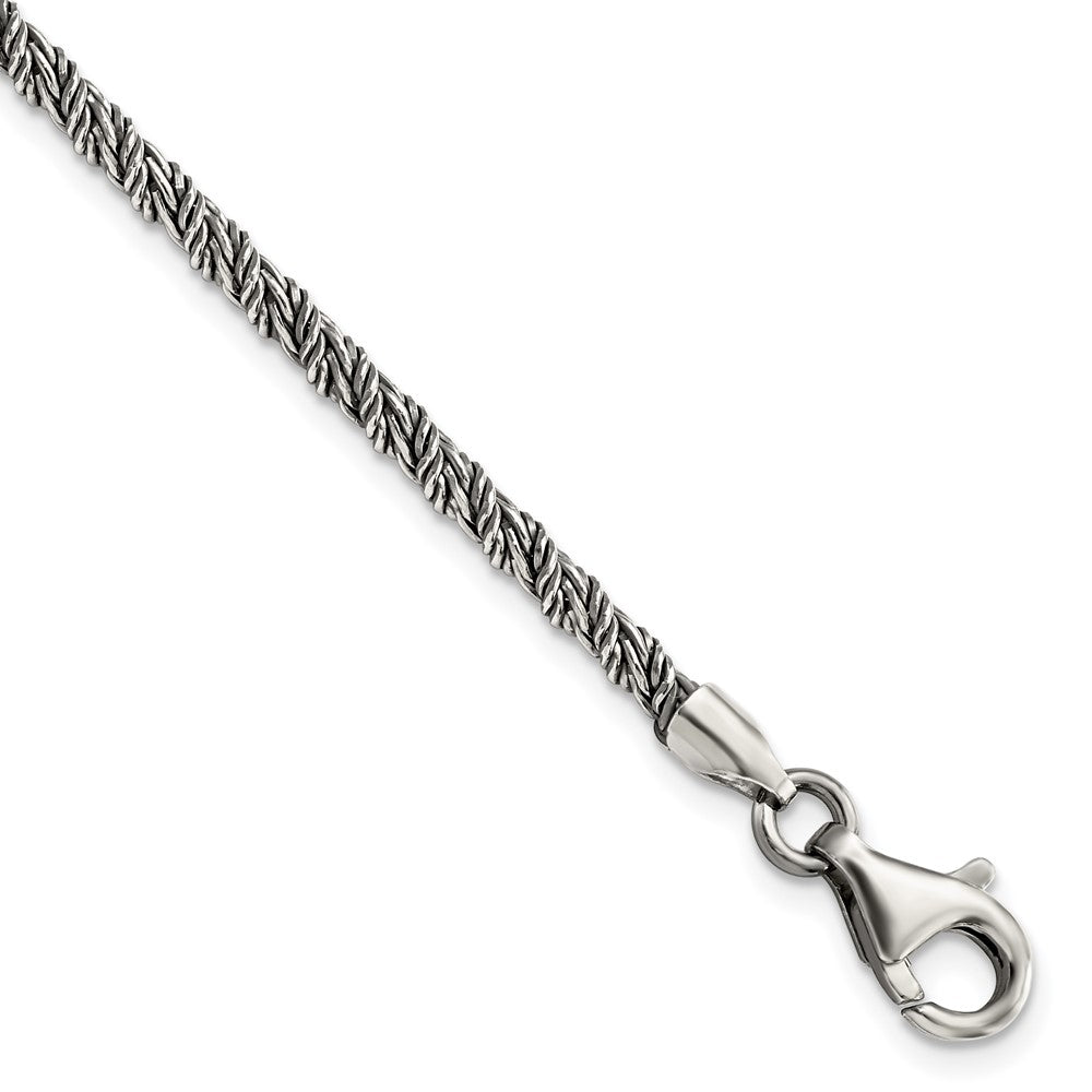 FJC Finejewelers 925 Sterling Silver Antiqued Polished Rope Bracelet 8 Inches x 3 mm