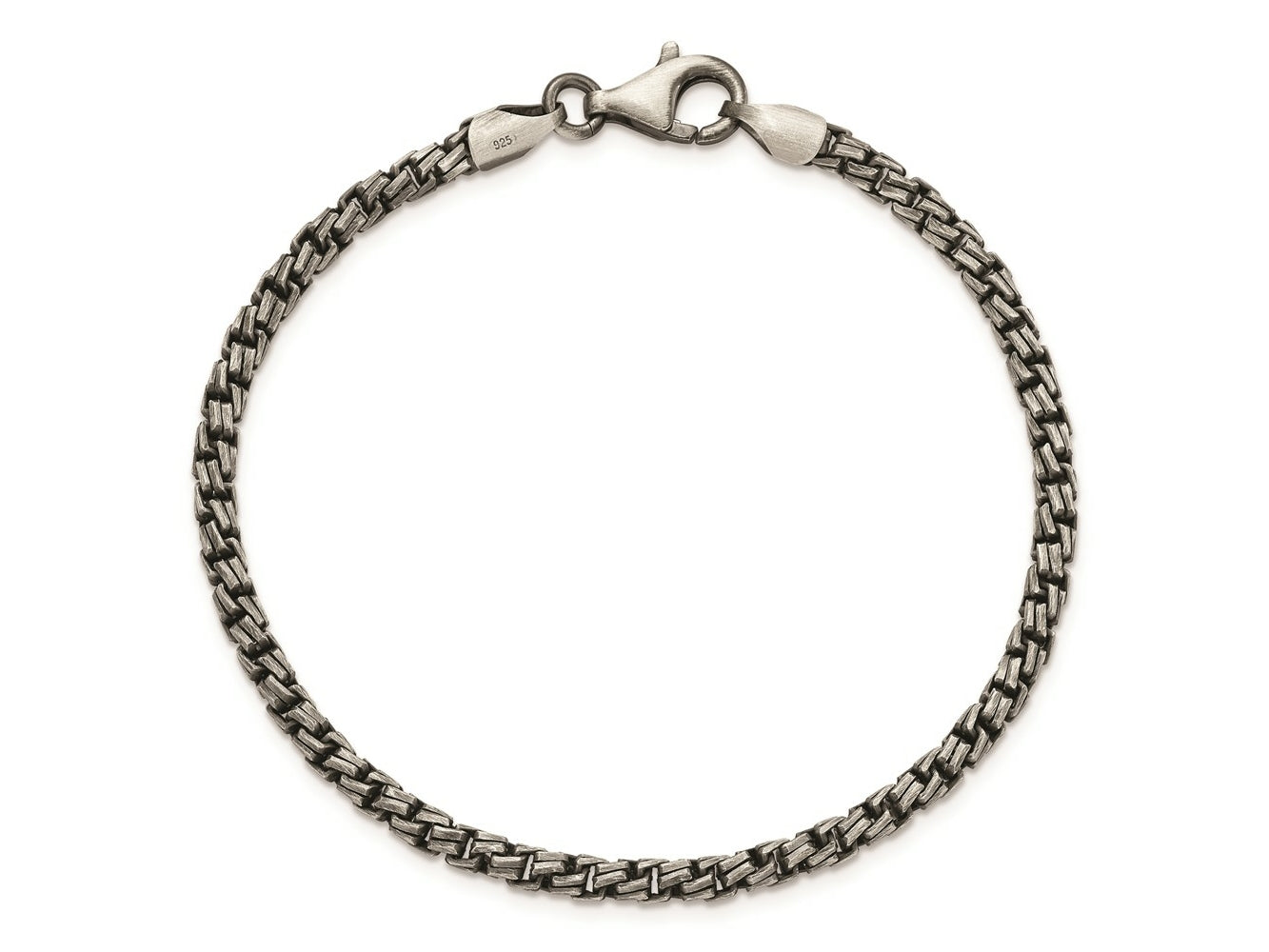 FJC Finejewelers 925 Sterling Silver Link Antiqued Brushed Bracelet 8 Inches x 3.5 mm