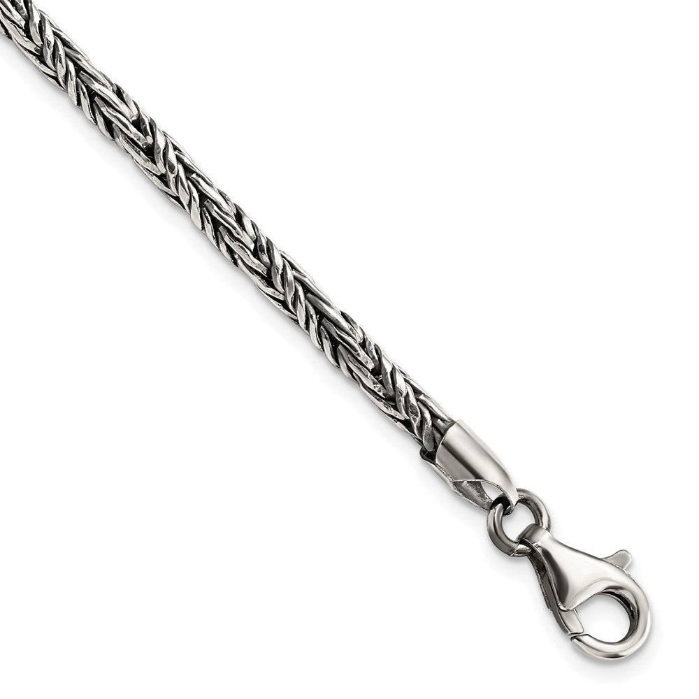 FJC Finejewelers 925 Sterling Silver Antiqued Polished Rope Bracelet 8 Inches x 3.55 mm