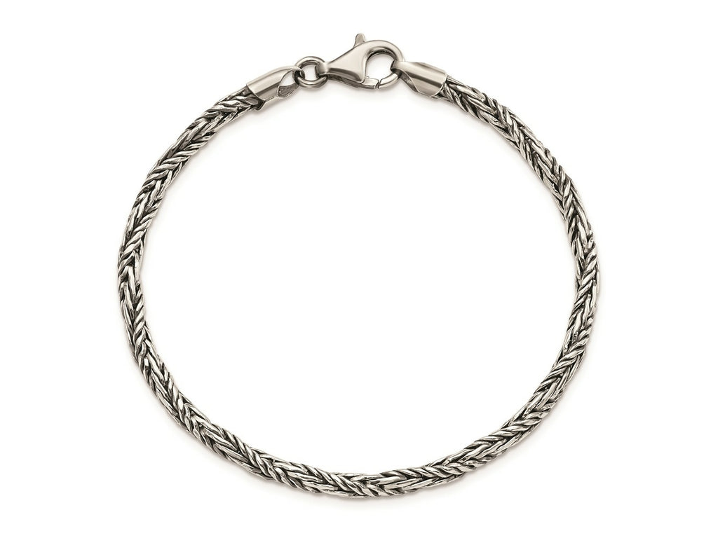 FJC Finejewelers 925 Sterling Silver Antiqued Polished Rope Bracelet 8 Inches x 3.55 mm