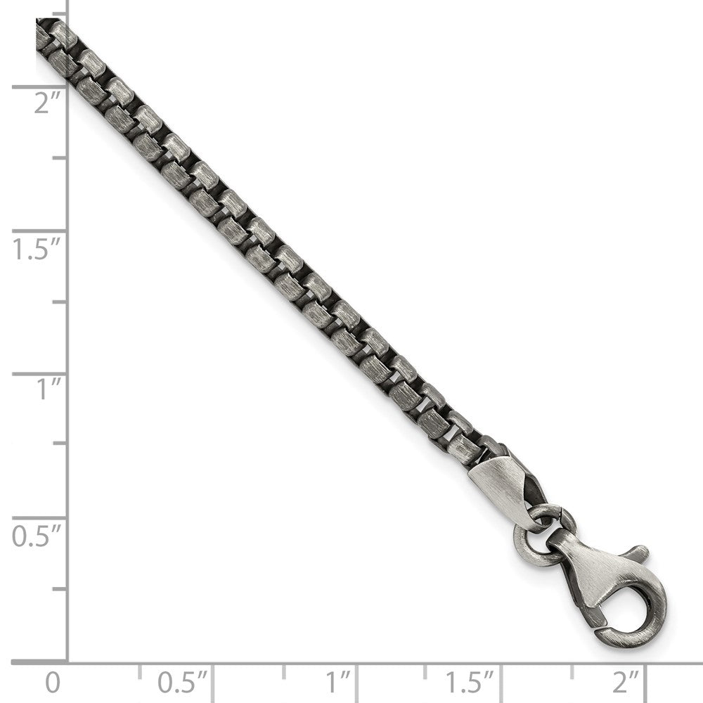 FJC Finejewelers 925 Sterling Silver Box Antiqued Brushed Bracelet 8 Inches x 3.36 mm