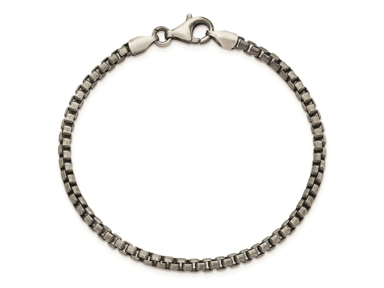 FJC Finejewelers 925 Sterling Silver Box Antiqued Brushed Bracelet 8 Inches x 3.36 mm
