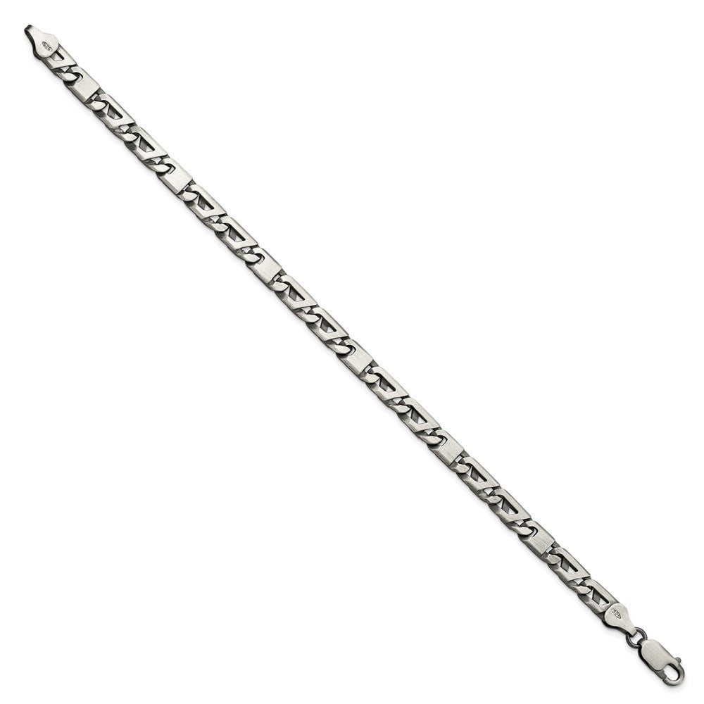 FJC Finejewelers 925 Sterling Silver Antiqued Brushed Link Bracelet 8.25 Inches x 5.7 mm
