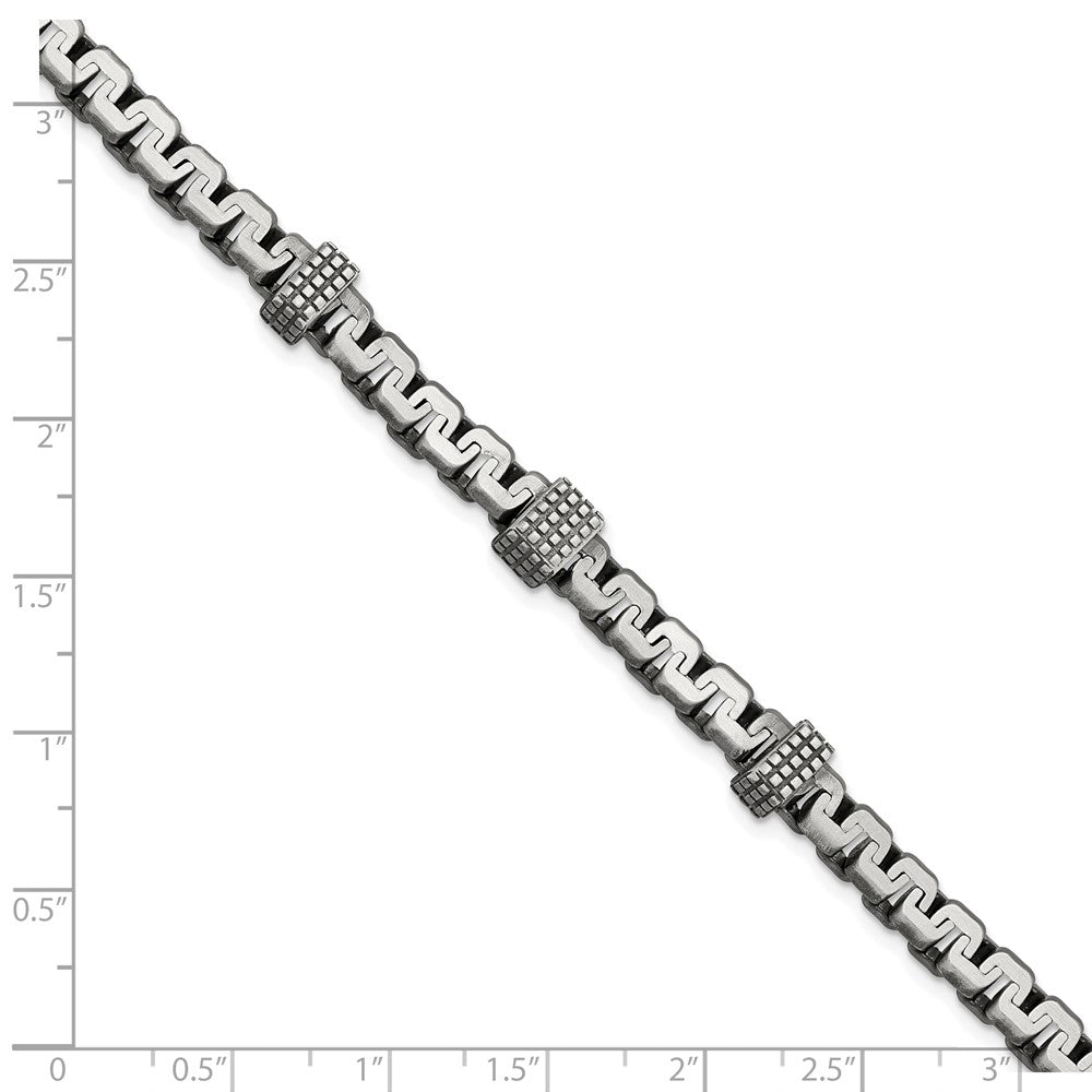 FJC Finejewelers 925 Sterling Silver Mens Antiqued Brushed Textured Link Bracelet 8.5 Inches x 8.3 mm