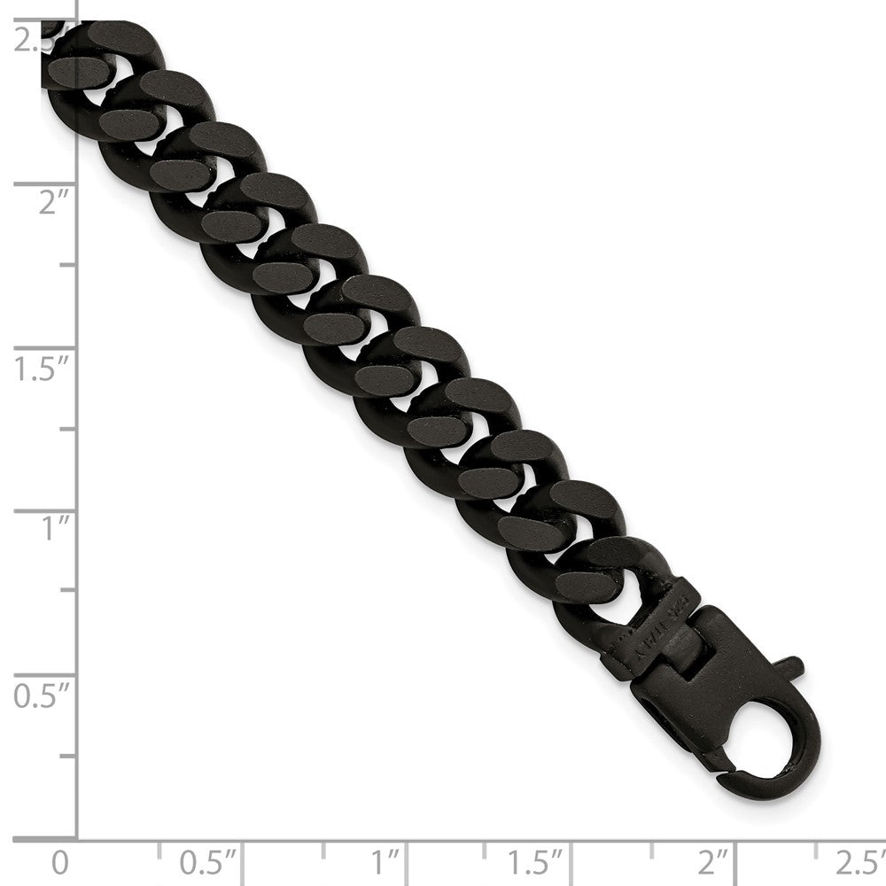 FJC Finejewelers 925 Sterling Silver Mens Matte Finish Black Ruthenium Curb Bracelet 8.5 Inches x 9.2 mm