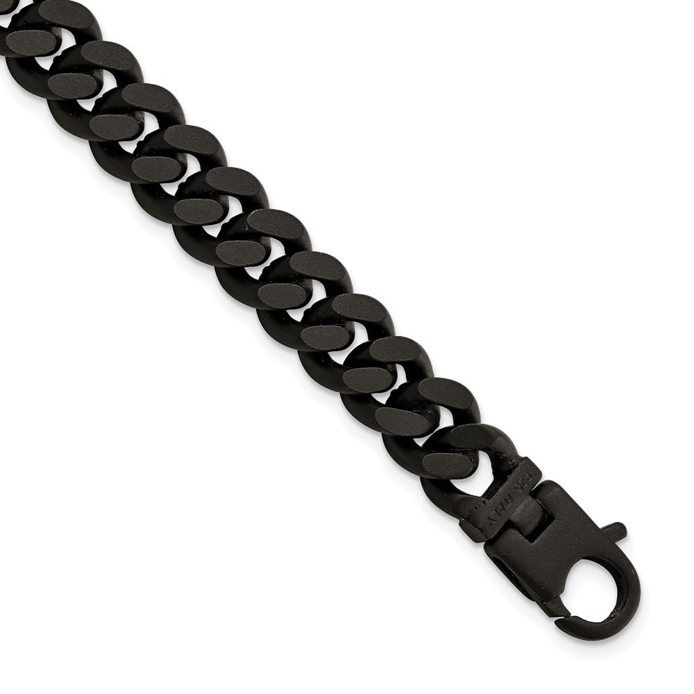 FJC Finejewelers 925 Sterling Silver Mens Matte Finish Black Ruthenium Curb Bracelet 8.5 Inches x 9.2 mm