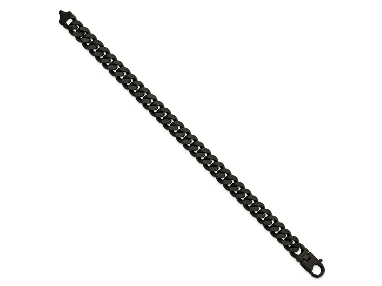 FJC Finejewelers 925 Sterling Silver Mens Matte Finish Black Ruthenium Curb Bracelet 8.5 Inches x 9.2 mm