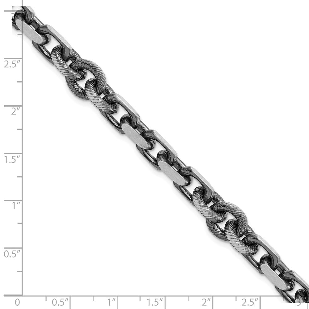 FJC Finejewelers 925 Sterling Silver Link Mens Antiqued Brushed Cable/Twisted Rolo Bracelet 8.5 Inches x 9.62 mm