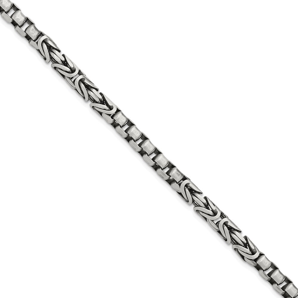 FJC Finejewelers 925 Sterling Silver Mens Antiqued Brush Byzantine/Box Link Bracelet 8.5 Inches x 5.05 mm