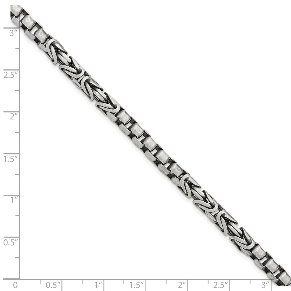 FJC Finejewelers 925 Sterling Silver Mens Antiqued Brush Byzantine/Box Link Bracelet 8.5 Inches x 5.05 mm