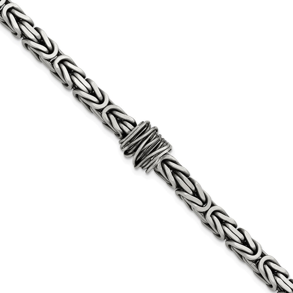 FJC Finejewelers 925 Sterling Silver Mens Antiqued Brushed Square Byzantine Bracelet 8.5 Inches x 10.1 mm