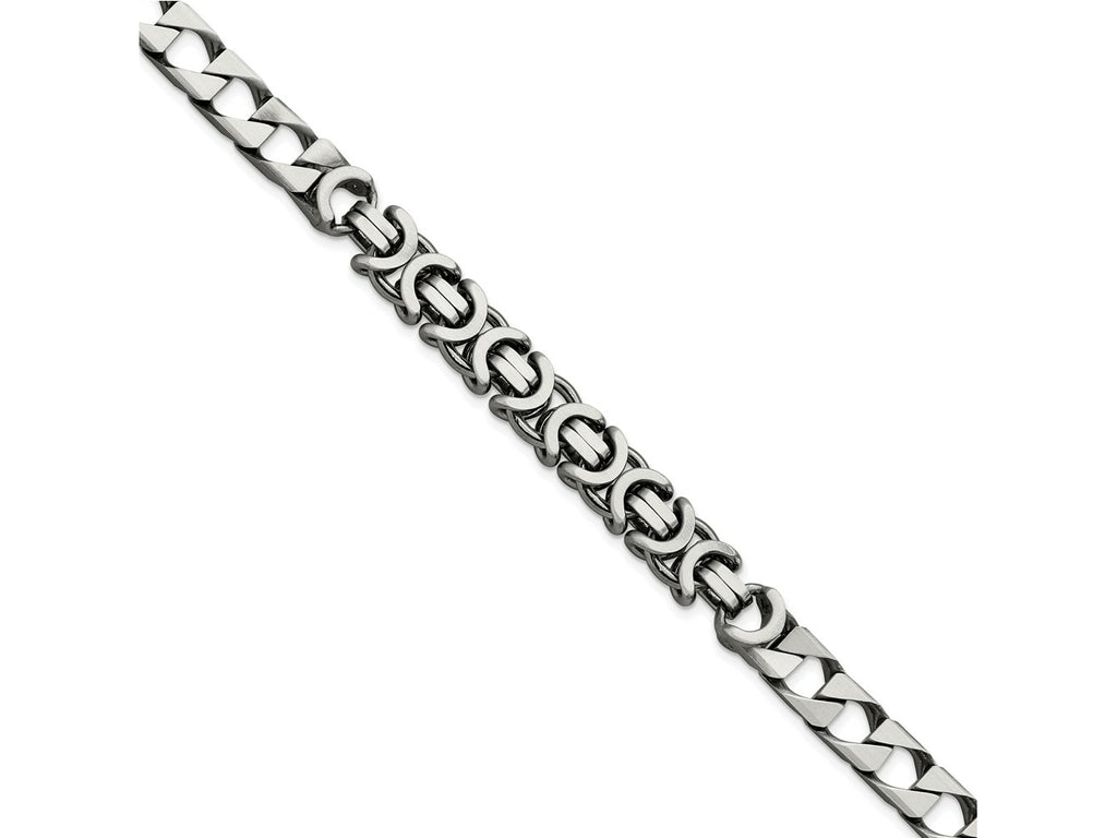 FJC Finejewelers 925 Sterling Silver Mens Antiqued Brushed Curb/Circles Bracelet 8.5 Inches x 7.88 mm