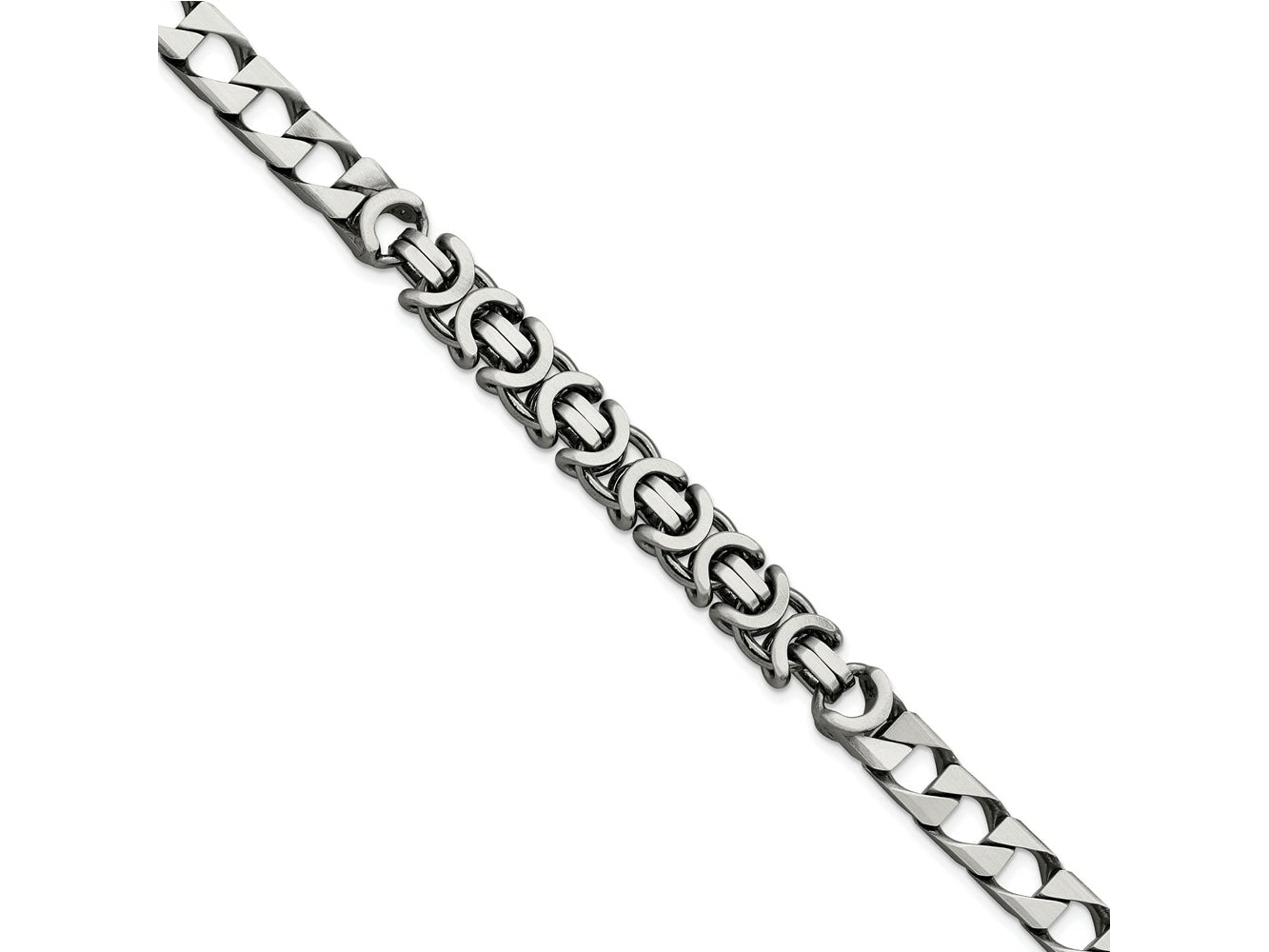 FJC Finejewelers 925 Sterling Silver Mens Antiqued Brushed Curb/Circles Bracelet 8.5 Inches x 7.88 mm