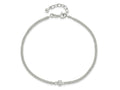 FJC Finejewelers 925 Sterling Silver Fashion Bezel CZ 2-Strand Anklet 9 Inches x 11 mm