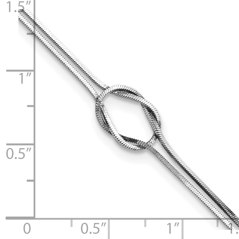 FJC Finejewelers 925 Sterling Silver Snake Rhodium Platedd Fancy Loop 9in Plus 1in ext Anklet 9 Inches