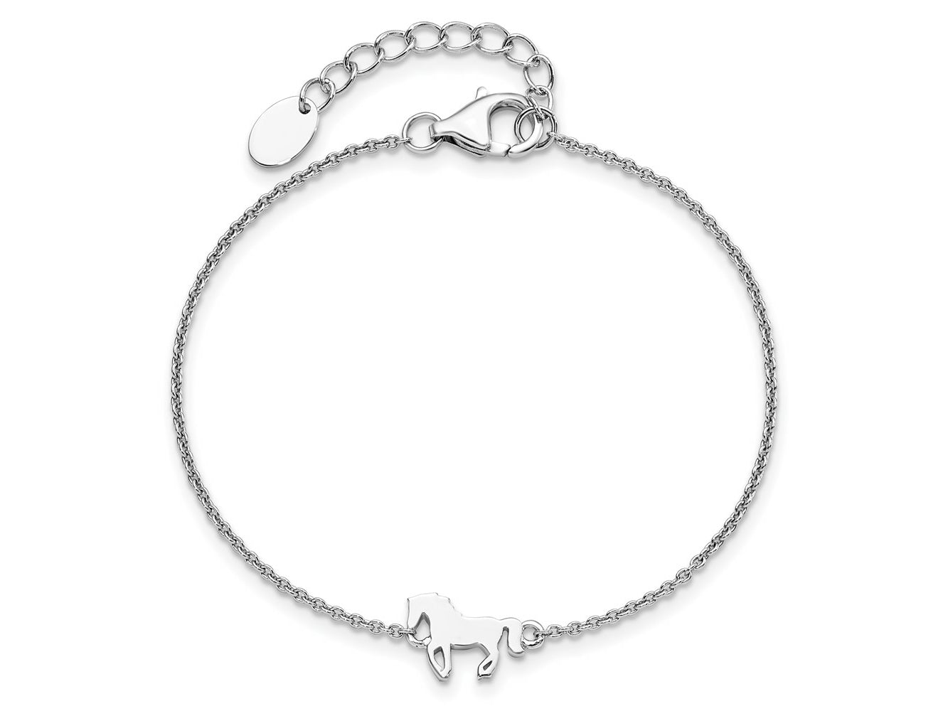 FJC Finejewelers 925 Sterling Silver  Horse 6.25in Plus 1in ext Bracelet 6.25 Inches x 7.98 mm