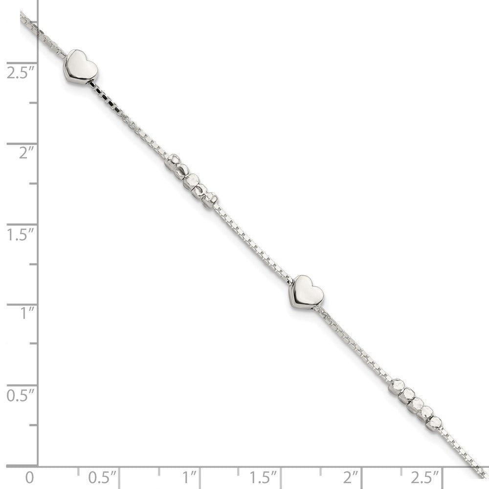 FJC Finejewelers 925 Sterling Silver Bracelets with Station Fancy Bead and Heart 8 Inches x 5.4 mm