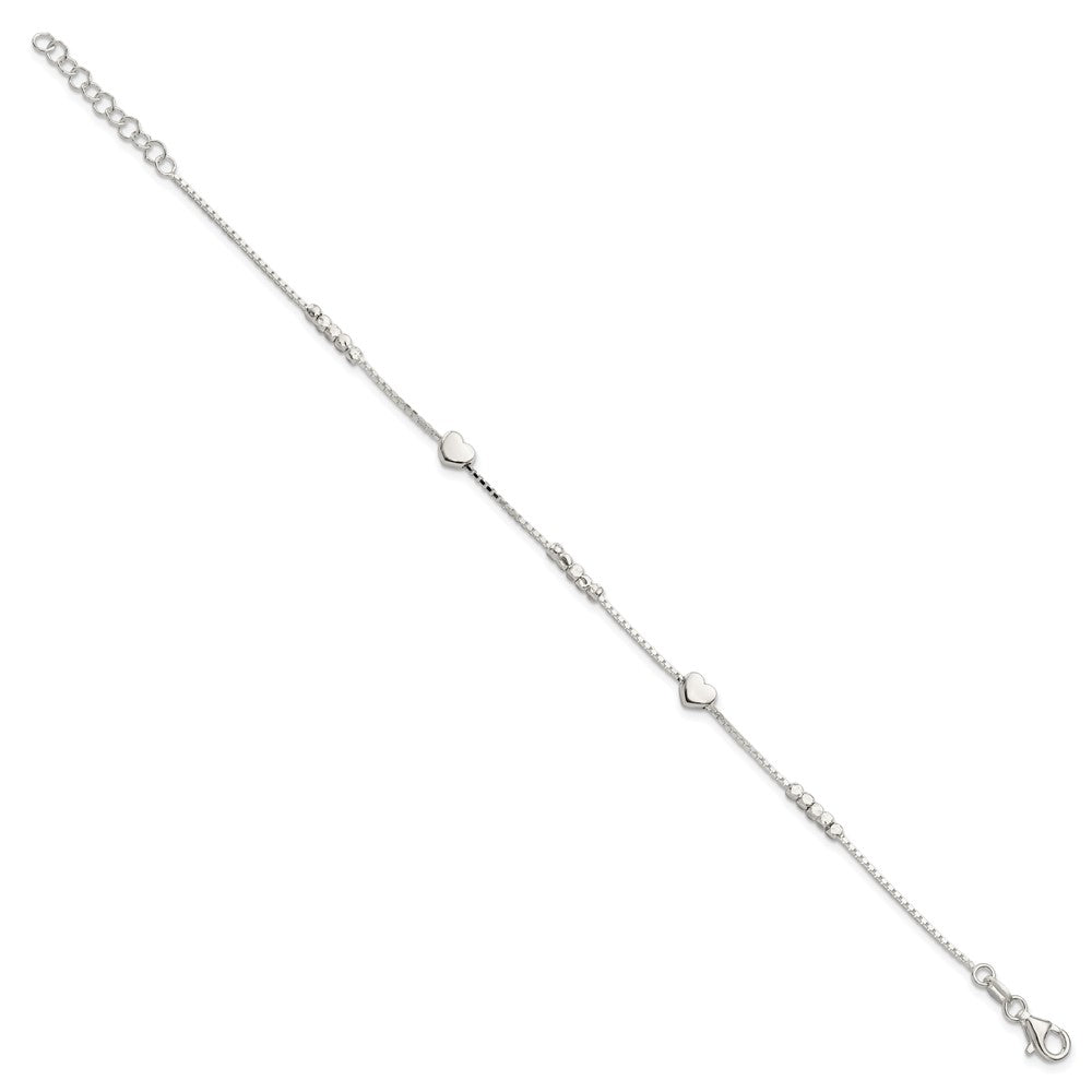 FJC Finejewelers 925 Sterling Silver Bracelets with Station Fancy Bead and Heart 8 Inches x 5.4 mm