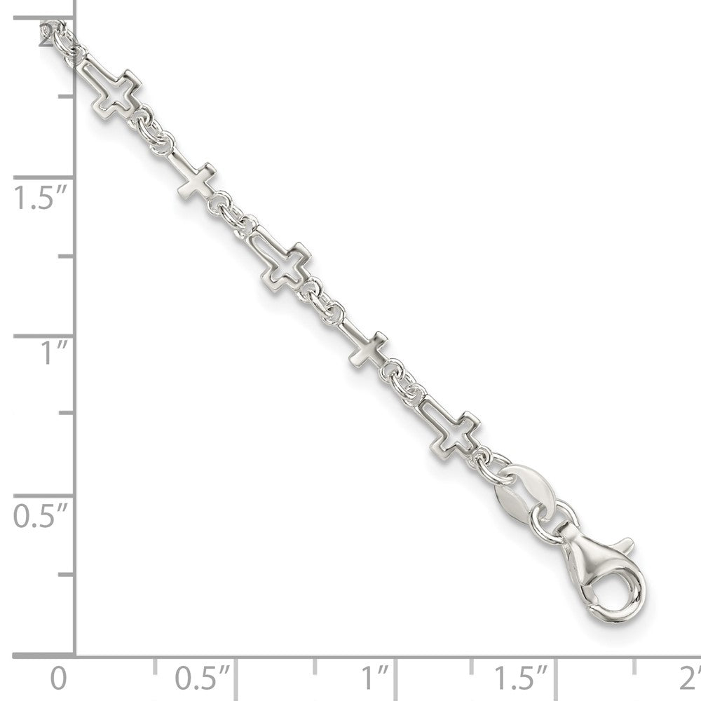 FJC Finejewelers 925 Sterling Silver Cross Link Bracelet 7.5 Inches x 4.15 mm
