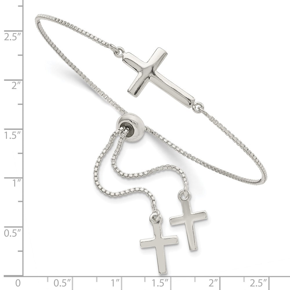 FJC Finejewelers 925 Sterling Silver Adjustable and Stretch and Wrap Cross Adjustable Bracelet 12.13 mm