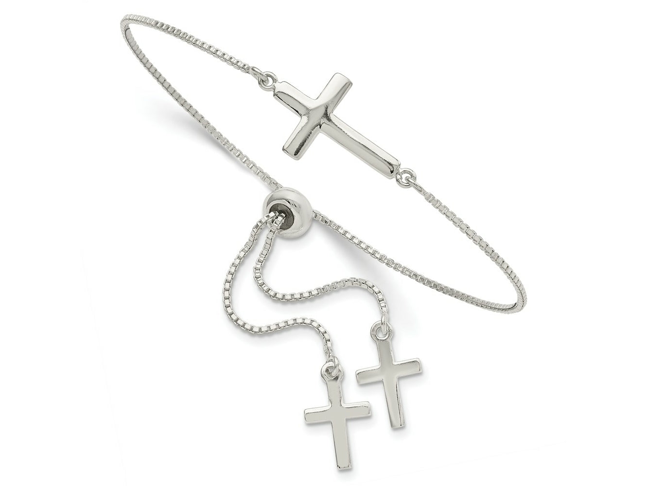 FJC Finejewelers 925 Sterling Silver Adjustable and Stretch and Wrap Cross Adjustable Bracelet 12.13 mm