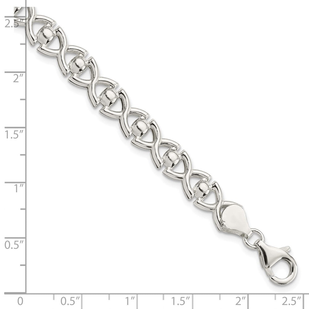 FJC Finejewelers 925 Sterling Silver Polished Fancy Link Bracelet 7.5 Inches x 7.6 mm