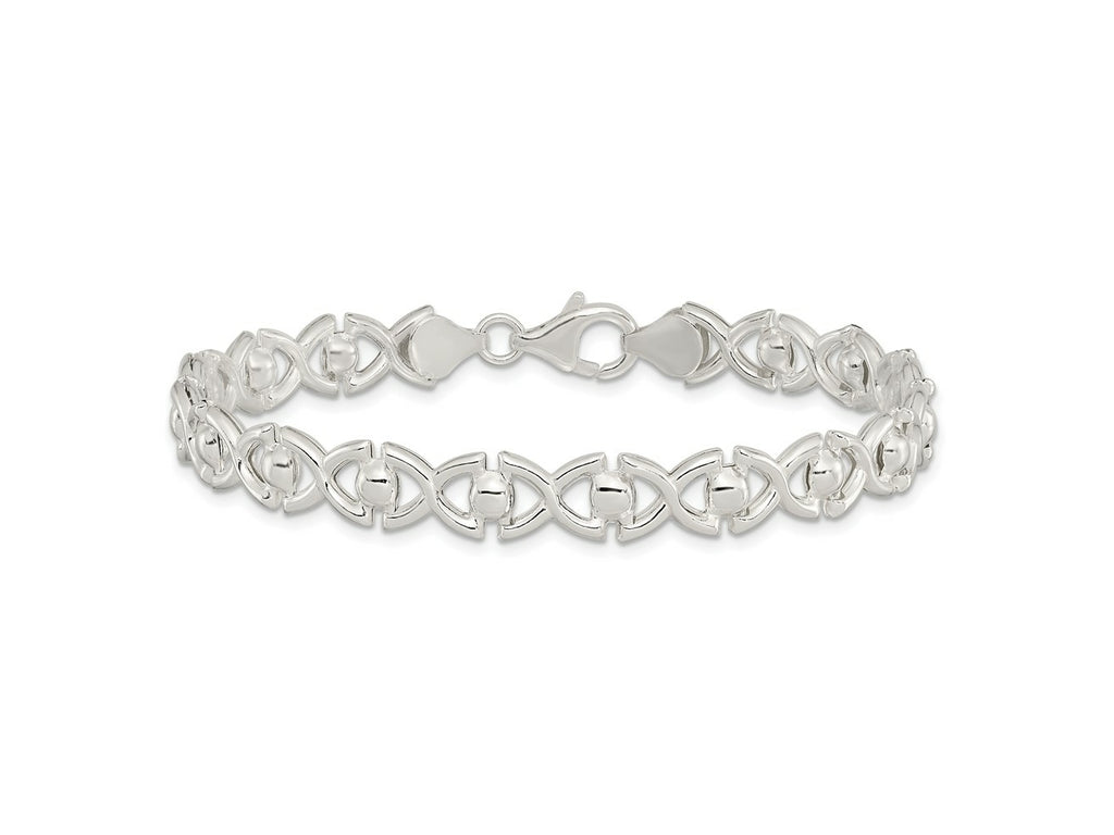 FJC Finejewelers 925 Sterling Silver Polished Fancy Link Bracelet 7.5 Inches x 7.6 mm