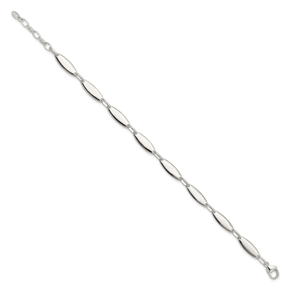 FJC Finejewelers 925 Sterling Silver Fancy Polished Link with 1 in ext. Bracelet 8 Inches x 5.6 mm