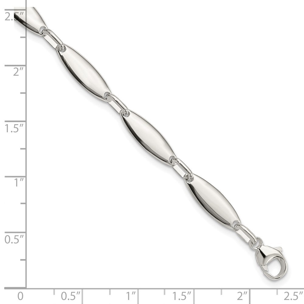 FJC Finejewelers 925 Sterling Silver Fancy Polished Link with 1 in ext. Bracelet 8 Inches x 5.6 mm