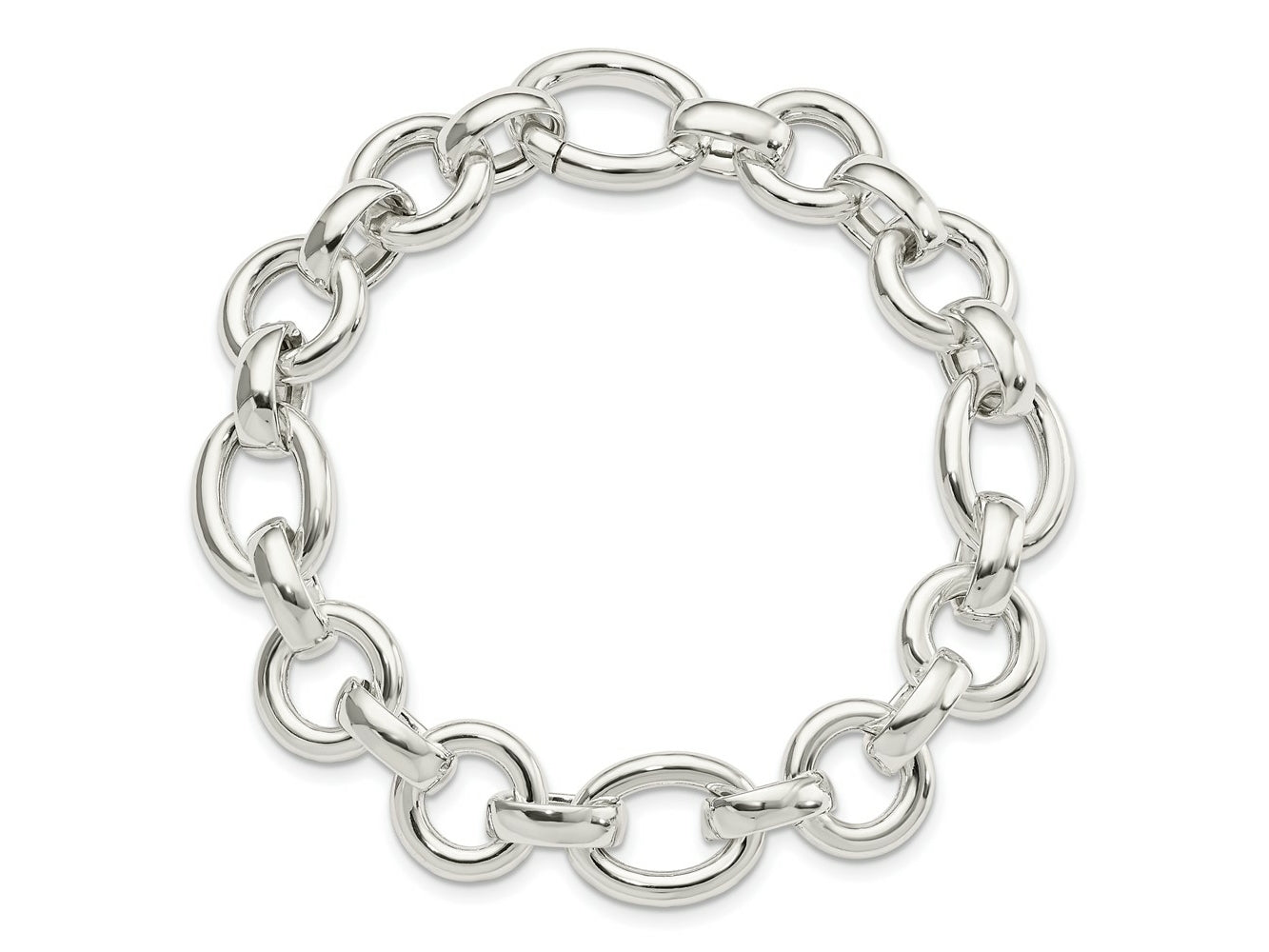FJC Finejewelers 925 Sterling Silver Polished Fancy Link Bracelet 8 Inches x 13.3 mm