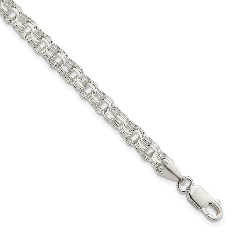 FJC Finejewelers 925 Sterling Silver Polished Triple Link Charm Bracelet 8 Inches x 5 mm