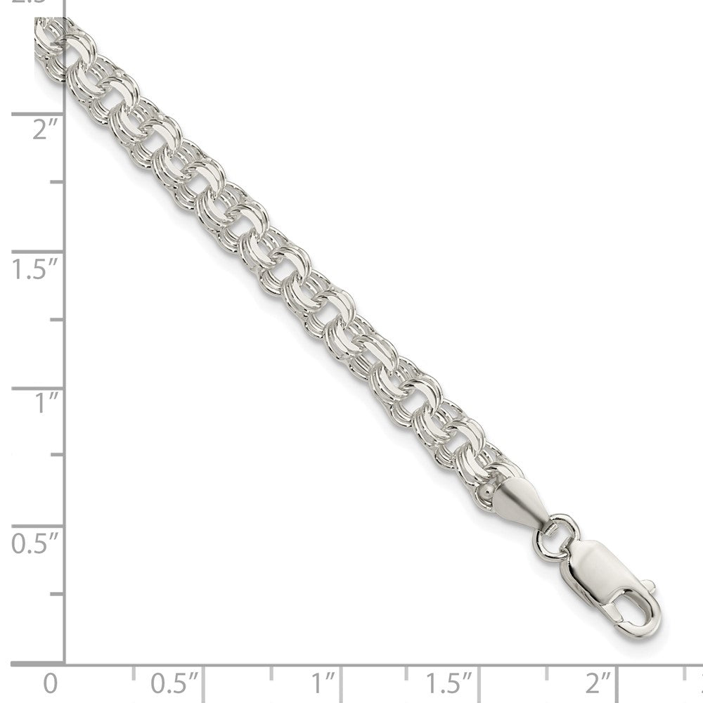 FJC Finejewelers 925 Sterling Silver Polished Triple Link Charm Bracelet 8 Inches x 5 mm
