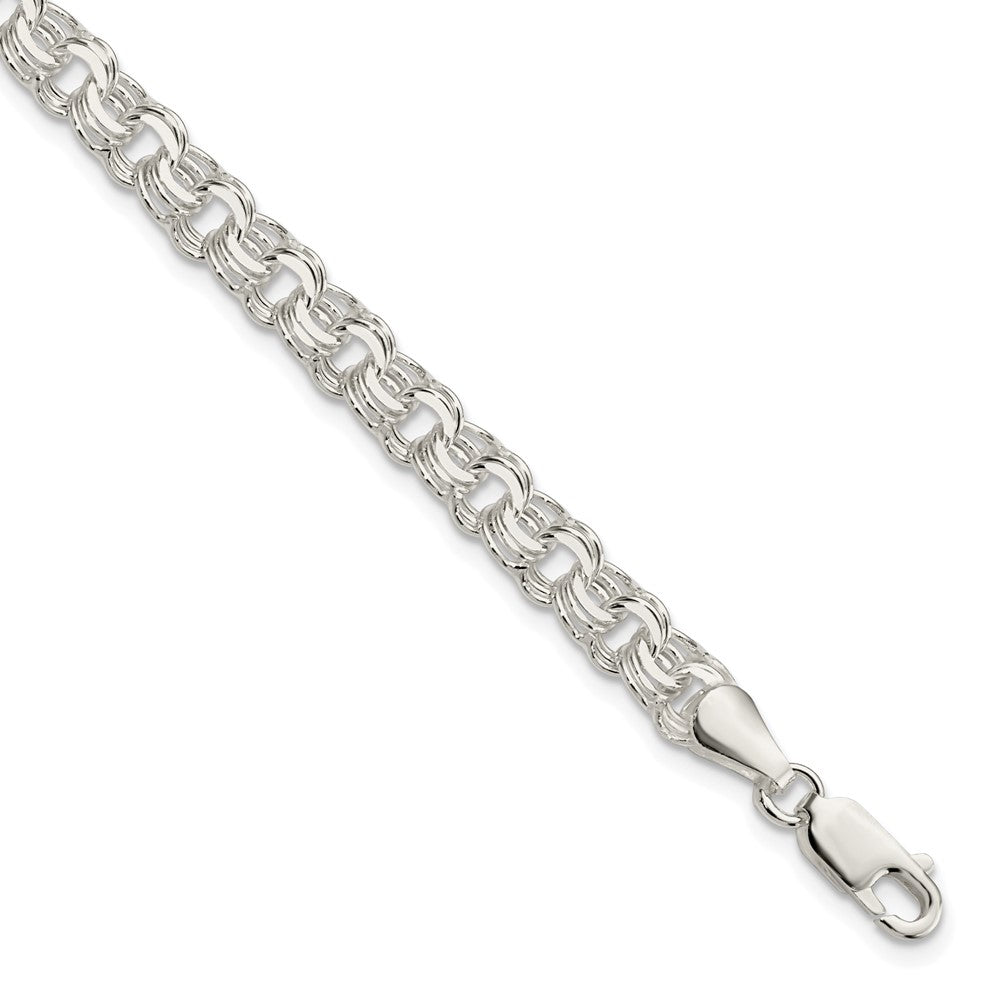 FJC Finejewelers 925 Sterling Silver Polished Triple Link Charm Bracelet 8 Inches x 6 mm