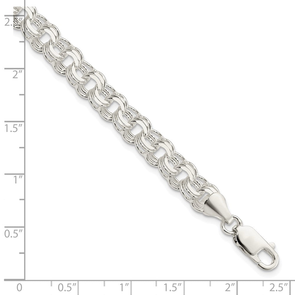 FJC Finejewelers 925 Sterling Silver Polished Triple Link Charm Bracelet 8 Inches x 7 mm