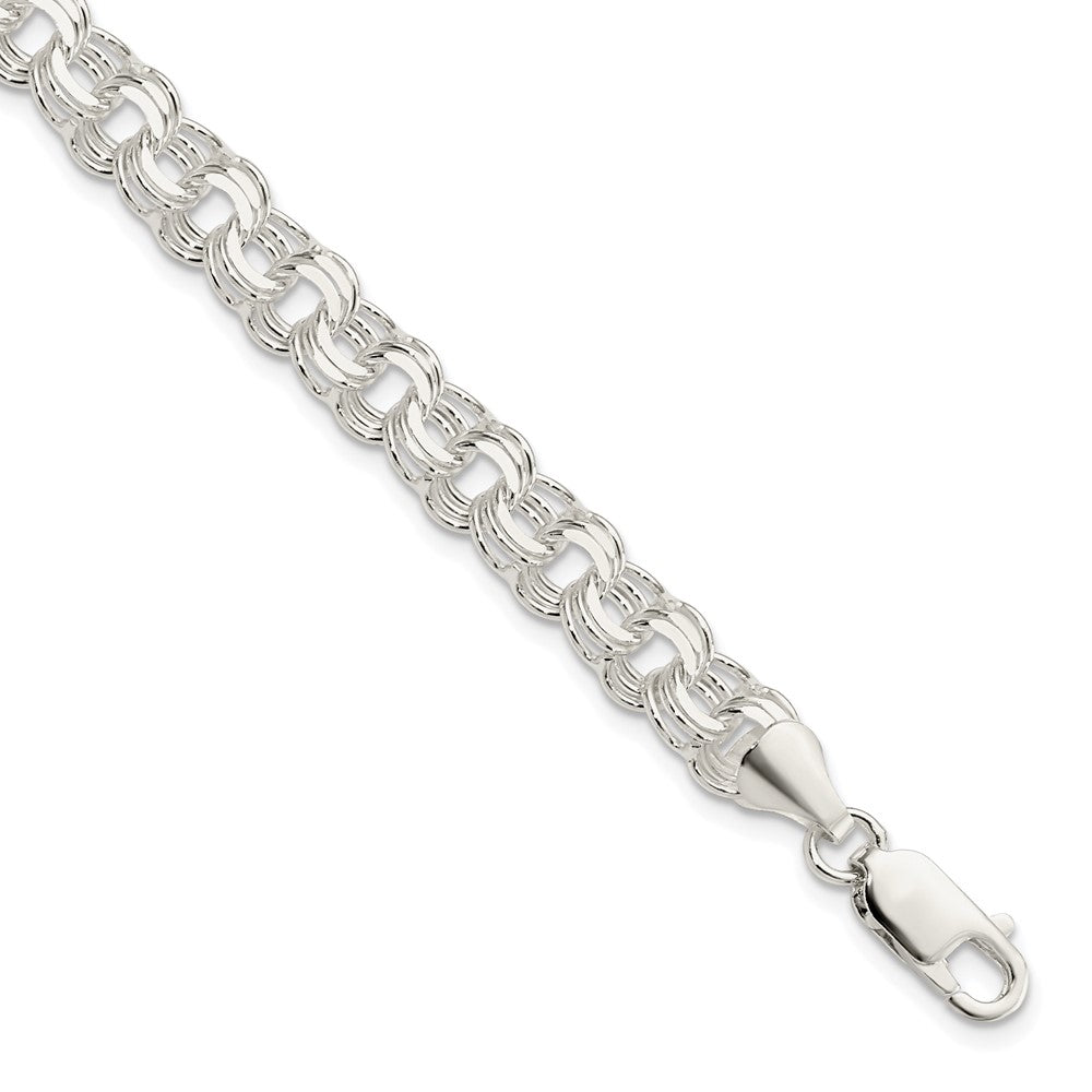 FJC Finejewelers 925 Sterling Silver Polished Triple Link Charm Bracelet 8 Inches x 7 mm