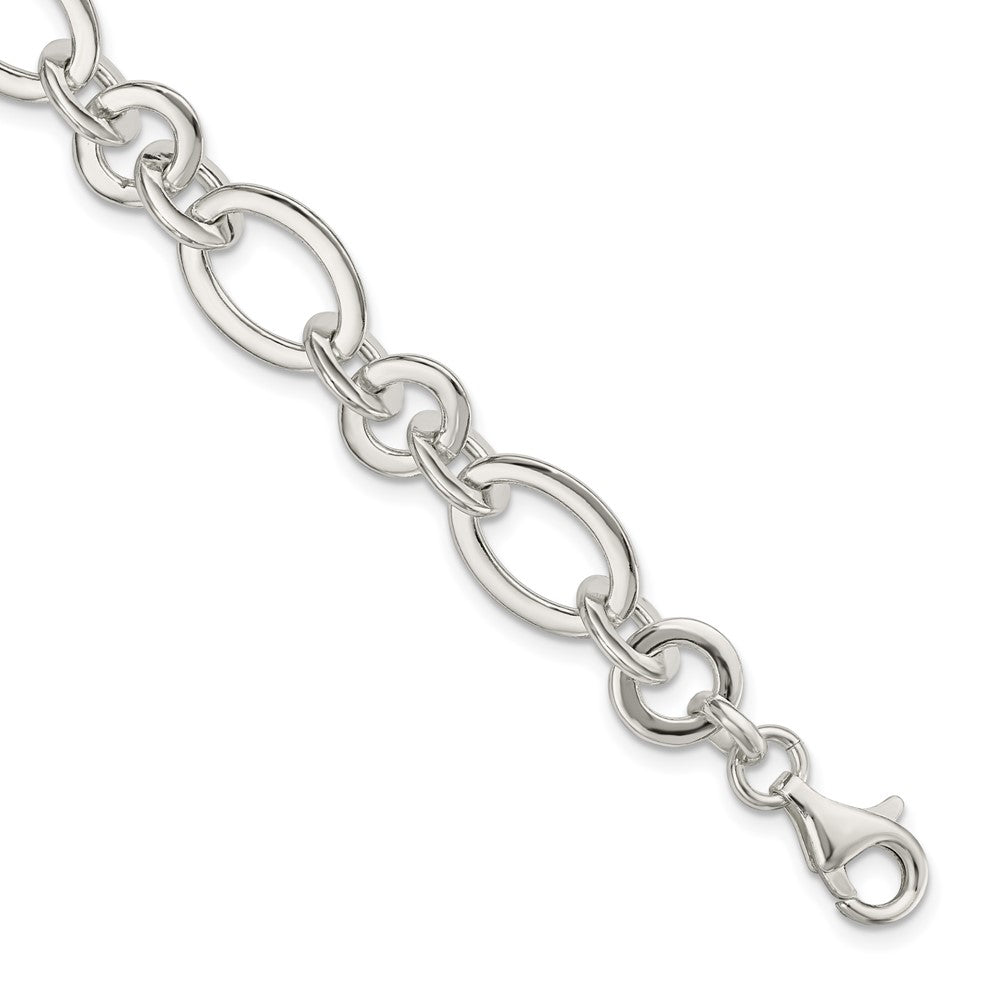 FJC Finejewelers 925 Sterling Silver Fancy Oval and Round Link Bracelet 7.5 Inches x 10.22 mm