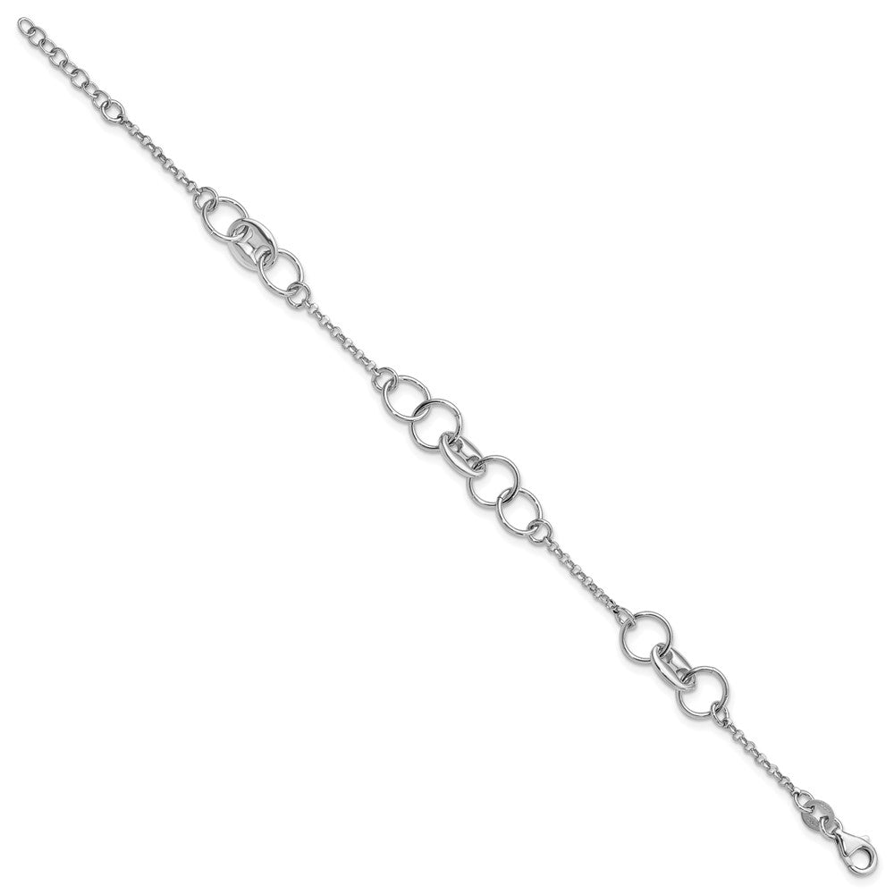 FJC Finejewelers 925 Sterling Silver Link  Fancy Circles with .5 in Ext Bracelet 7 Inches x 8.15 mm