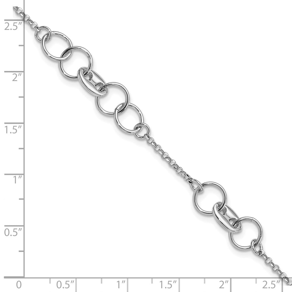 FJC Finejewelers 925 Sterling Silver Link  Fancy Circles with .5 in Ext Bracelet 7 Inches x 8.15 mm