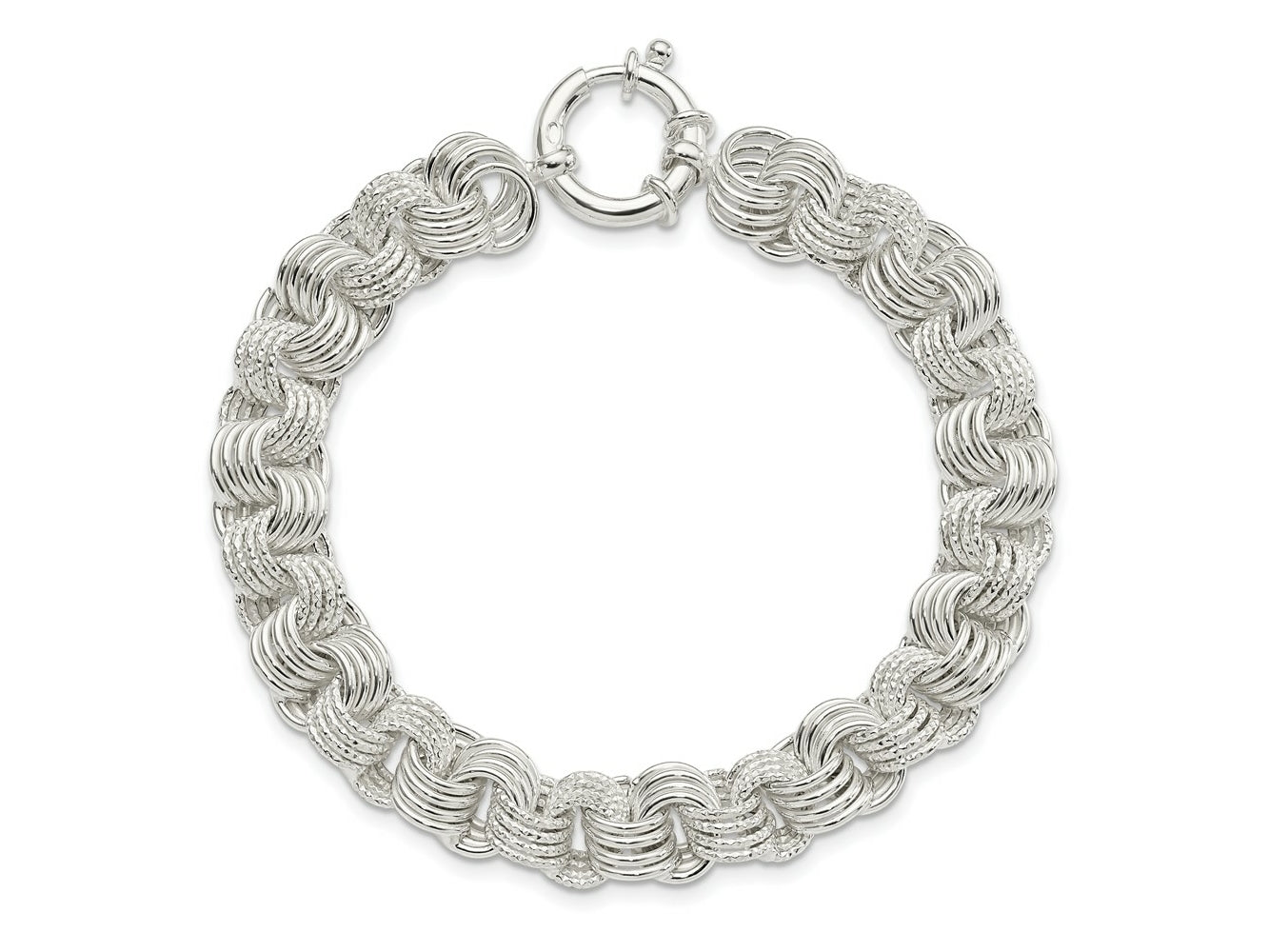 FJC Finejewelers 925 Sterling Silver Polished Fancy Link Bracelet 7.5 Inches x 10.35 mm