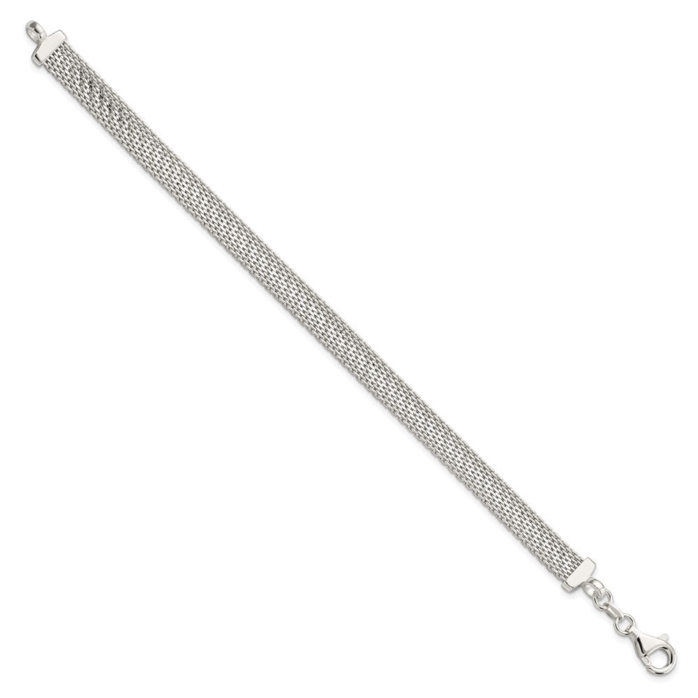 FJC Finejewelers 925 Sterling Silver Mesh Bright Cut Reversible Bracelet 7.5 Inches x 6.85 mm