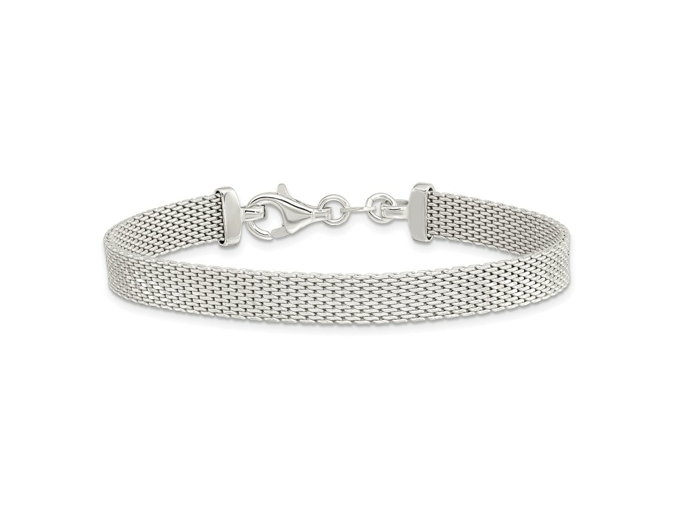 FJC Finejewelers 925 Sterling Silver Mesh Bright Cut Reversible Bracelet 7.5 Inches x 6.85 mm